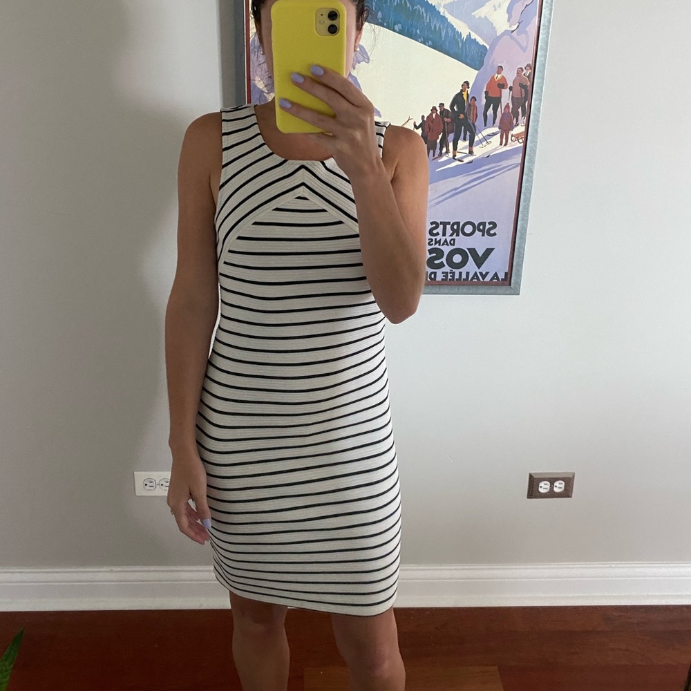 White striped fitted cotton dress from Forever 21